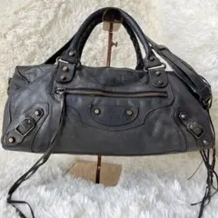 美品✨ BALENCIAGA シティ 2way ショルダーバッグ レザー 黒