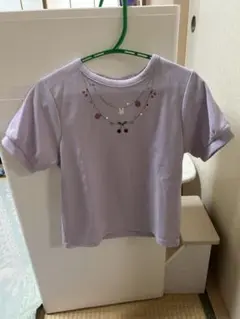 130cm ラベンダー色 刺繍 トップス