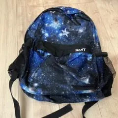 宇宙柄ネイビーリュック　ブルー