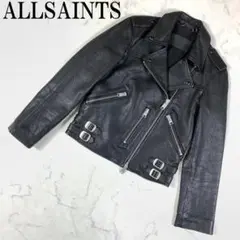 LA4263 オールセインツ レザージャケット 黒ブラック 羊革 牛革 6