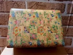 昭和レトロ　昭和モダン　木製　花柄　木箱　裁縫箱　小物入れ　小物収納箱