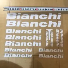 新品未使用　Bianchi ビアンキ　ステッカー（ホワイト）　36cm✖️28cm