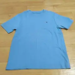 837 TOMY 水色　スカイブルー　刺繍　 Tシャツ　6〜7歳　Sサイズ