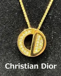 Christian Dior CDディオール ロゴ ラインストーン ネックレス