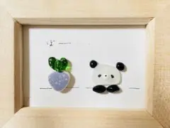 シーグラスアート　パンダ　No.20 ★ハンドメイド★