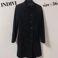 【 美品 】INDIVI インディヴィ 日本製 ロングコート アンゴラ ウール
