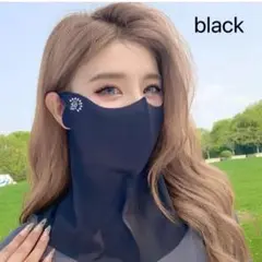 新品未使用♥︎紫外線対策！フェイスマスク　ブラック　黒　可愛い　おしゃれ