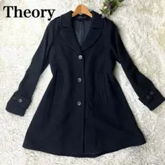 ✨極美品✨Theory コート ウール ブラック Aライン 石原さとみ ボタン
