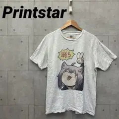 Printstar プリントスター ホロライブ 猫又おかゆＴシャツ 勝ち L 灰