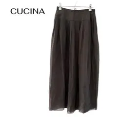 CUCINAクッチーナ　レースシフォンロングスカート　ビジネス　デート　大きめL