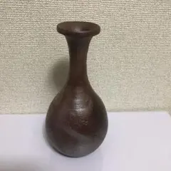 茶道具　備前焼　猪俣政昭作　茶入　仕覆付　共箱　V　6523 茶道具 備前焼 猪俣政昭作 茶入 仕覆付 共箱 V 6523