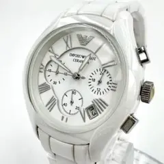 【新品電池】EMPORIO ARMANI セラミック クロノグラフ 腕時計