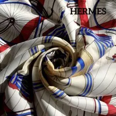 HERMES カレ90 LES BECANES 自転車 シルクスカーフ 大判