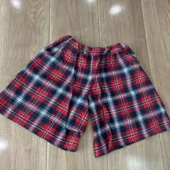 moujonjon ムージョンジョン　赤　チェック　キュロット　パンツ　100