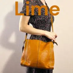 LIME ブラウンレザーショルダーバッグ メンズショルダーバッグ　ユニセックス