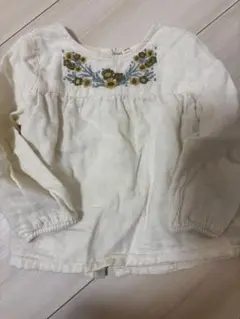 H&M オーガニックコットン 刺繍シャツ 9-12M