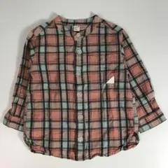 子供服 90㎝ アプレレクール チェック ノーカラーシャツ F1A133