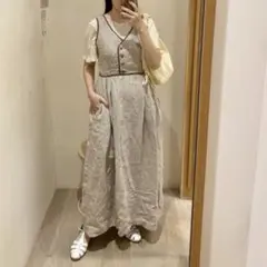 flower used stripe casual onepiece