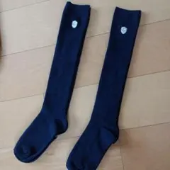 ネイビー ロゴ付き ハイソックス