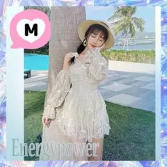 ♡可愛くてエレガント♡ 水着 ワンピース【M】 ブラ・ショートパンツ内蔵a