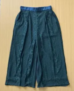 【IEDIT】ガウチョパンツ　レース　グリーン