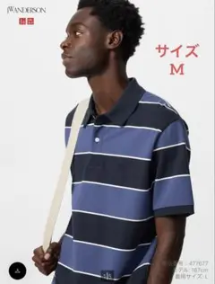 ドライカノコボーダーポロシャツ JW ANDERSON UNIQLO ブルー