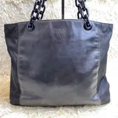 プラダ トートバッグ プラスチック チェーン テスート 型押し エンボス レザー
