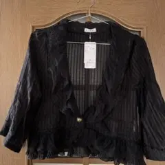 未使用品！axes femme⭐︎黒ストライプフリルシースルージャケット　夏
