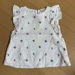 いちご柄フリル半袖シャツ　100㎝