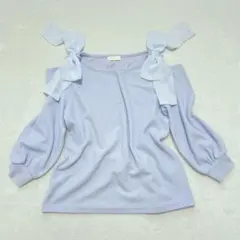 アースミュージックアンドエコロジー◇肩リボントップス オフショル ジャガード F