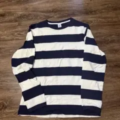 VELVA SHEEN ベルバシーン　ボーダー長袖カットソー M ネイビー