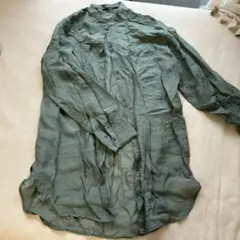 Kastane シアーブラウス ロングシャツ グリーン