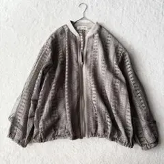 フェリシモ MEDE19レースジャンパー ジップアップ M 大きめ 未使用級