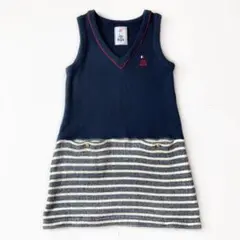 ジュン＆ロペ レディース ノースリーブ ワンピース M ネイビー ゴルフ パイル