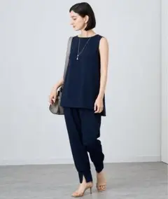 新品タグ付き ANAYI アナイ ダブルストレッチノースリーブ ブラウス