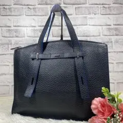 ✨美品✨FURLA ジョーヴェ シボ革 トートバッグ メンズ グレー A4収納可