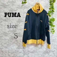 【i10】【PUMA プーマ】ジップアップジャケット ネイビー/イエロー　【S】