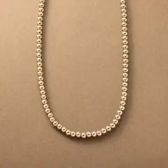 クリームドット ネックレス　サージカルステンレス　ピンクゴールド　シンプル