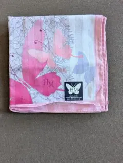 蝶デザイン シルク風ハンカチ
