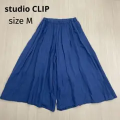 ◆ studio CLIP リネンブレンド ワイド ガウチョパンツ M
