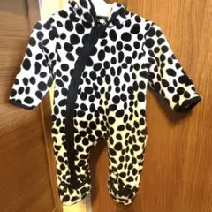 フリース水玉ロンパース（フード付き）　冬服　ベビー70.