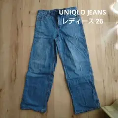 UNIQLO JEANS ブルーデニム ワイドレッグ 26（66cm）レディース