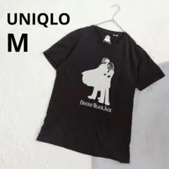 ユニクロ ▶ メンズTシャツ M 黒 ブラックジャック 綿100%