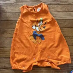 Disney グーフィー オレンジロンパース