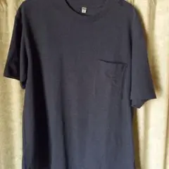 ⭕【UNIQLO 】ダークブルー 　Tシャツ　Mサイズ　ポケット付　used