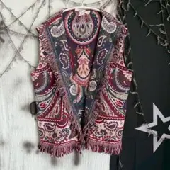 ペイズリー柄 フリンジ ベスト WESTERN PLAINS COMPANY