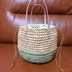 ハンドメイド　ころりんバック　ペーパーヤーンバック