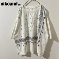 nikoand... ニコアンド 半袖オーバーサイズTシャツ ペイズリー