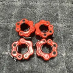ダンベル クリップ　ロック バーベル プレート止め シャフト 4個セット　赤