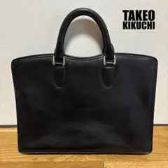 【美品】TAKEO KIKUCHI タケオキクチ ビジネスバッグ ブラック 本革